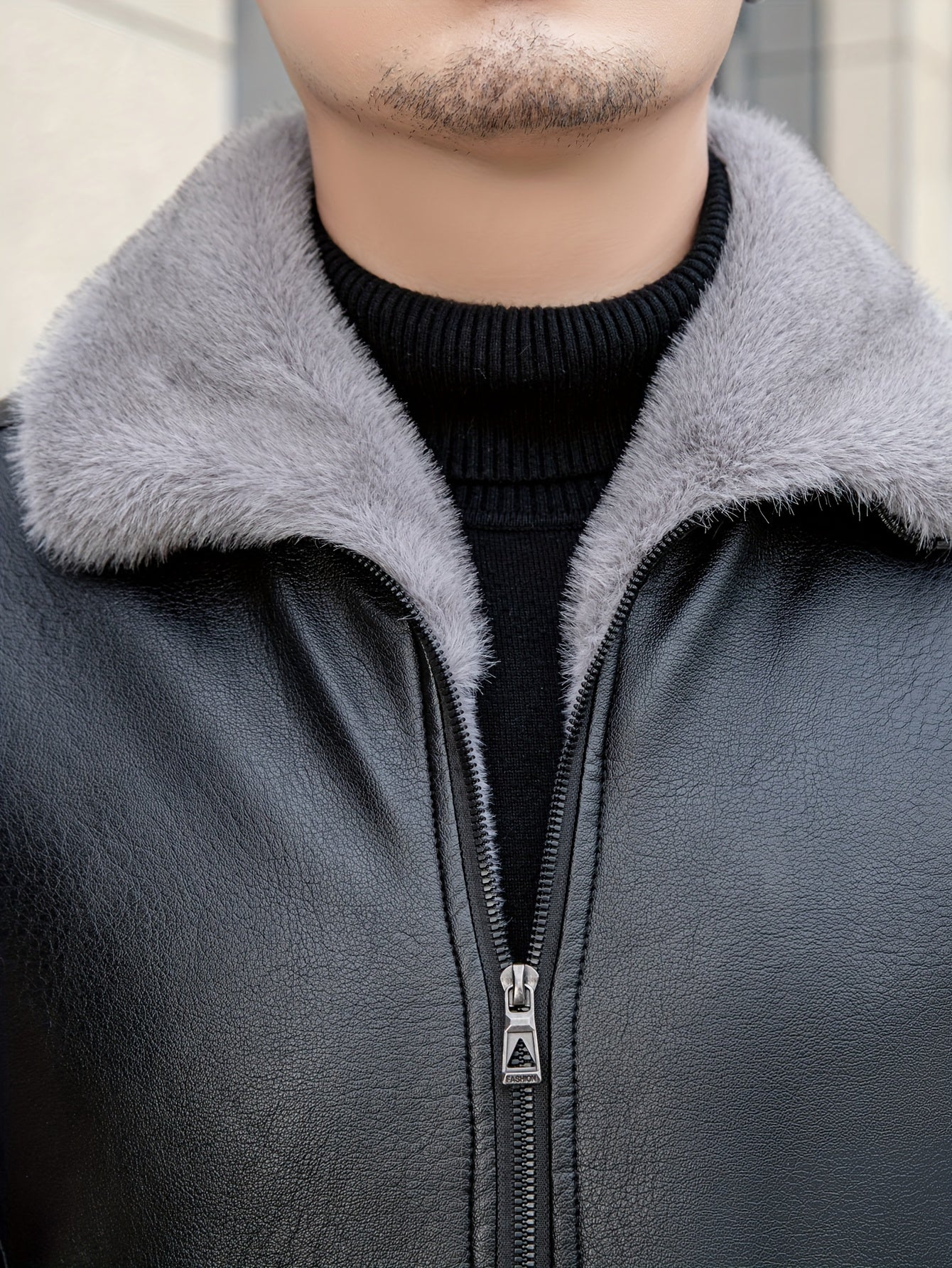 Warme Fleece Gefütterte Leder Winterjacke Für Herren | Ideal für Winter