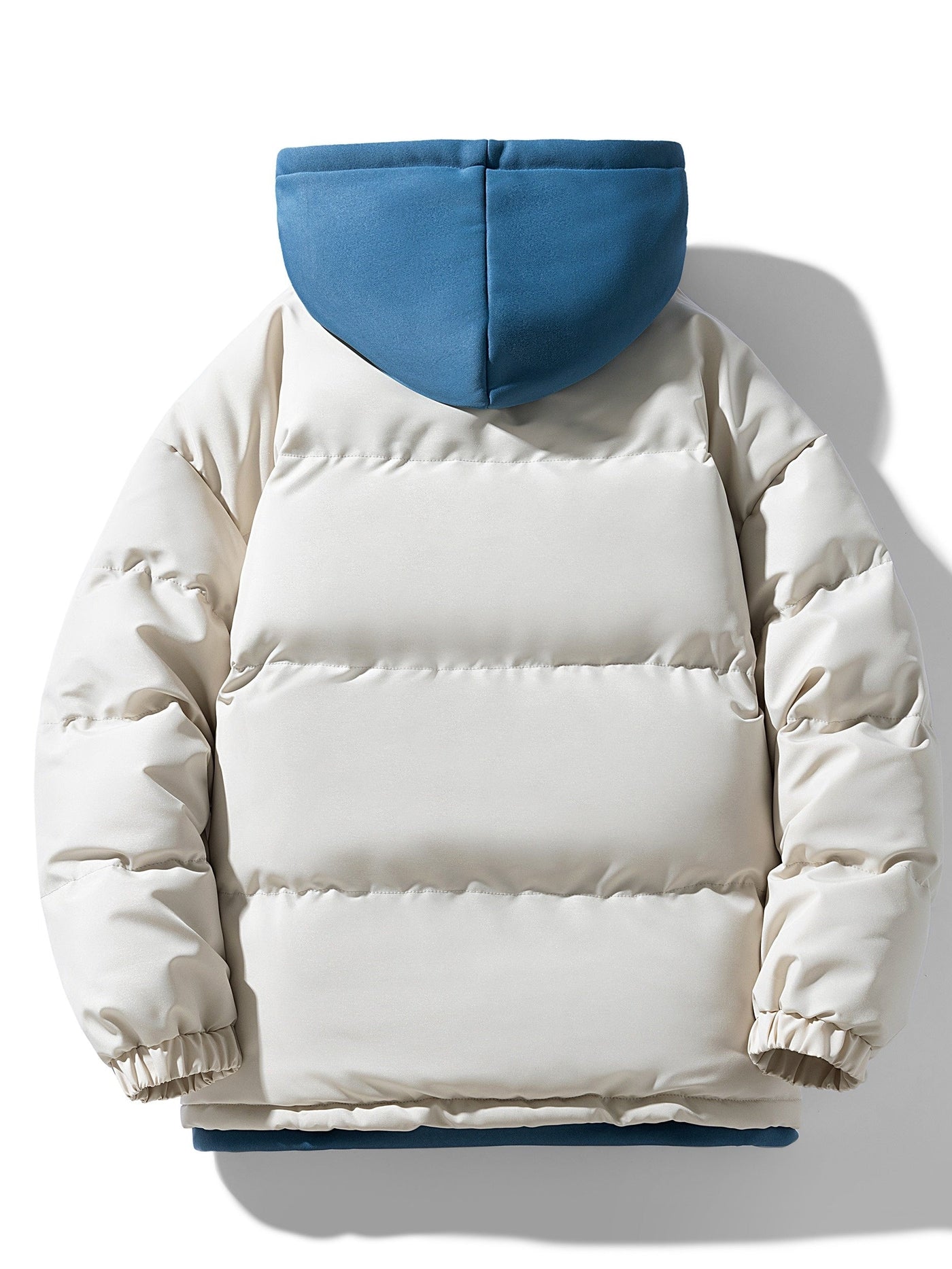 Lässige Schwarze Baumwoll-Fake-Doppelt Gepolsterte Kapuzen-Winterjacke Für Herren | Perfekt für Outdoor-Aktivitäten