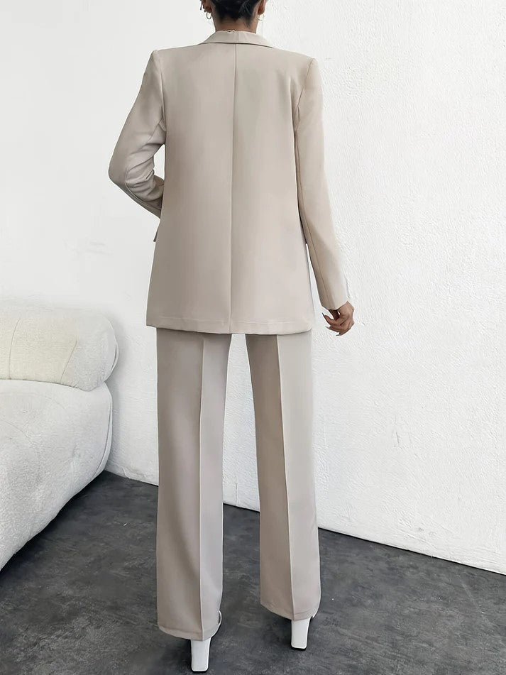 Stilvolles Eintöniges Mode Blazer Set Für Damen | Für formelle Anlässe