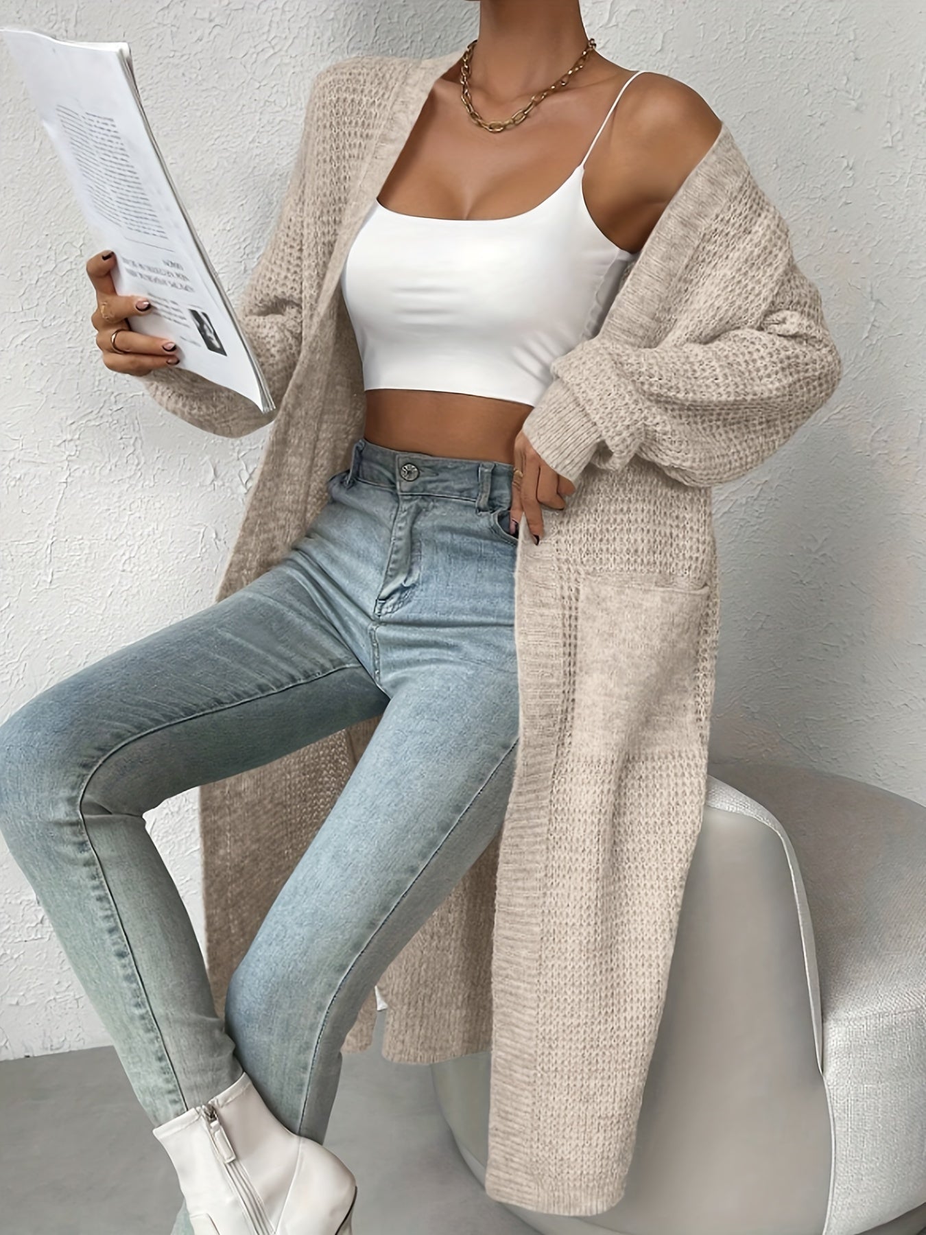 Lässiger warmer Cashmere-Strickwaren-Cardigan für Damen | Perfekt für Alltag