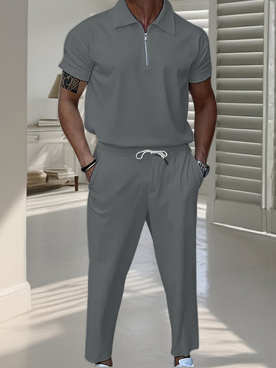 Moderner Stilvoller Trainingsanzug mit Reißverschluss und Atmungsaktiven Bequemen Hosen für Herren | Perfekt für Casual Days