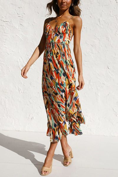 Charity™ – Damen Midikleid Mit Figurschmeichelnder Silhouette & Farbenfrohem Design