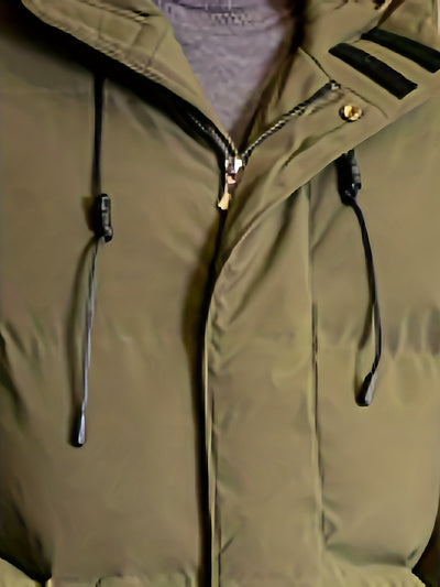 Warme Mittellange Kapuzen-Übermantel-Winterjacke Für Herren | Perfekt für Outdoor-Aktivitäten