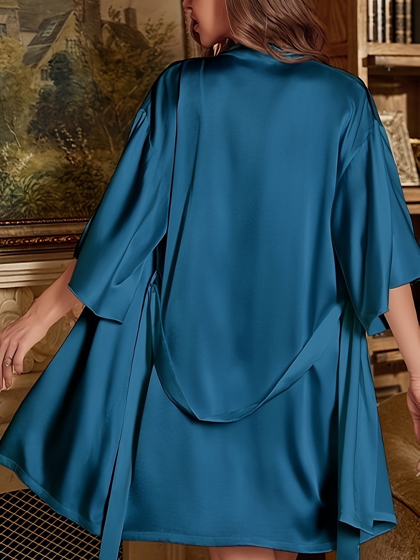 Bequemes Satin Schlafrobe & Kleid Pyjama Set Für Damen | Perfekt für den Alltag