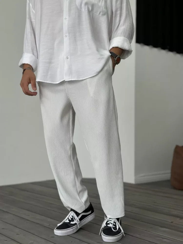 Herren Relaxed Fit Rippenstrick-Hose