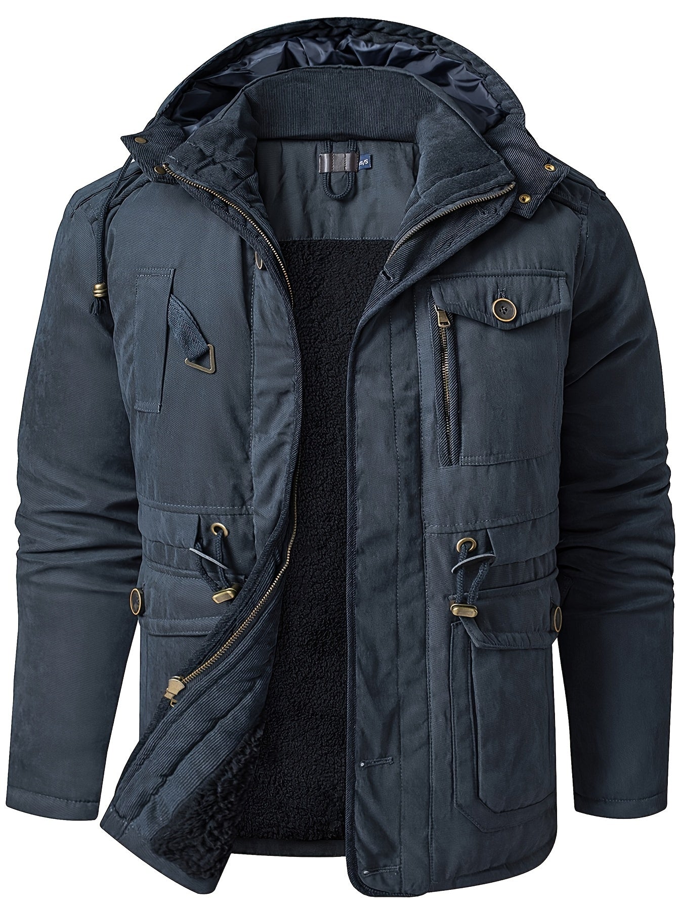 Warme Baumwoll-Cargo Mit Taschen Winterjacke Für Herren | Perfekt für Outdoor-Aktivitäten