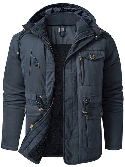 Warme Baumwoll-Cargo Mit Taschen Winterjacke Für Herren | Perfekt für Outdoor-Aktivitäten