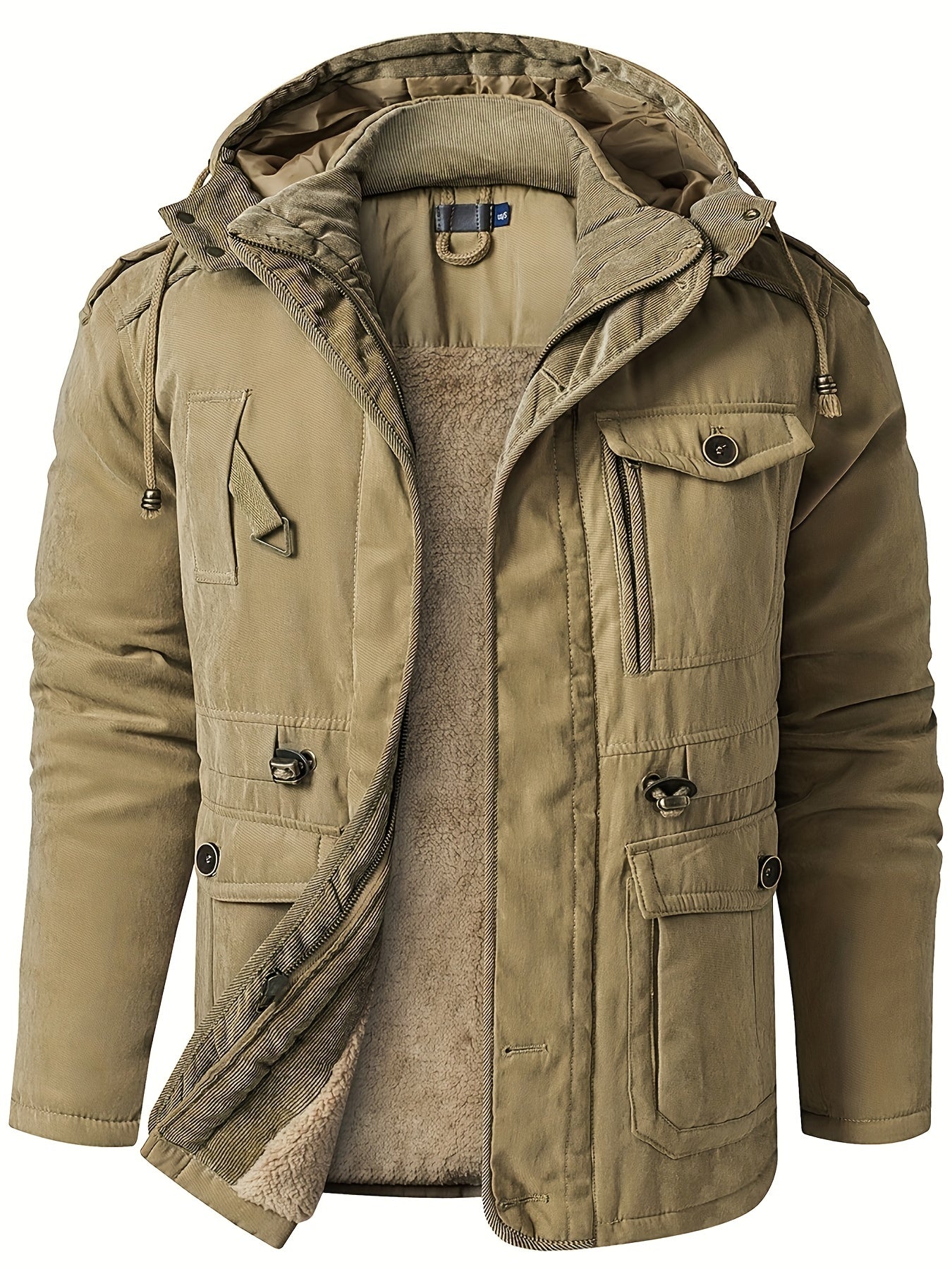 Warme Baumwoll-Cargo Mit Taschen Winterjacke Für Herren | Perfekt für Outdoor-Aktivitäten