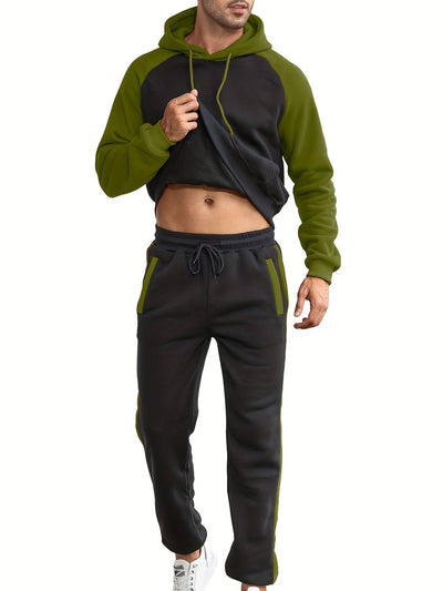 Klassischer Vollständiger Reißverschluss Langarm Hoodie Und Jogginghose Trainingsanzug Für Herren | Perfekt für Outdoor-Aktivitäten