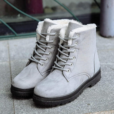 Warme Rutschfeste Schnee Stiefel Mit Schnürsenkeln Für Damen | Perfekt für Outdoor-Aktivitäten