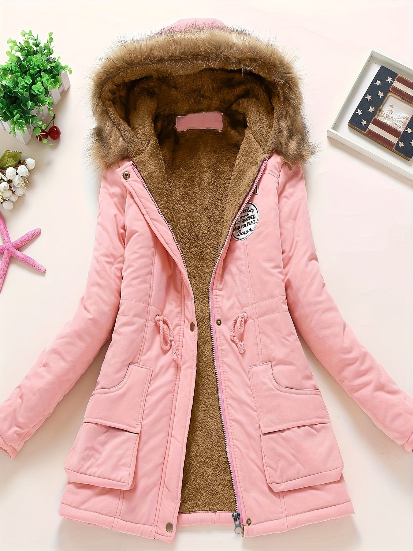 Gemütlicher Fleecegefütterter Kapuzen Wintermantel für Damen | Ideal für Herbst/Winter