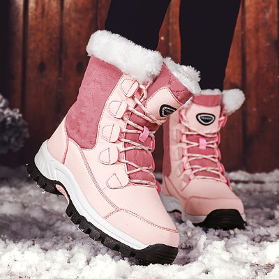 Winterschuhe Damen| Mit Schnürung Und Runder Kappe Stiefel
