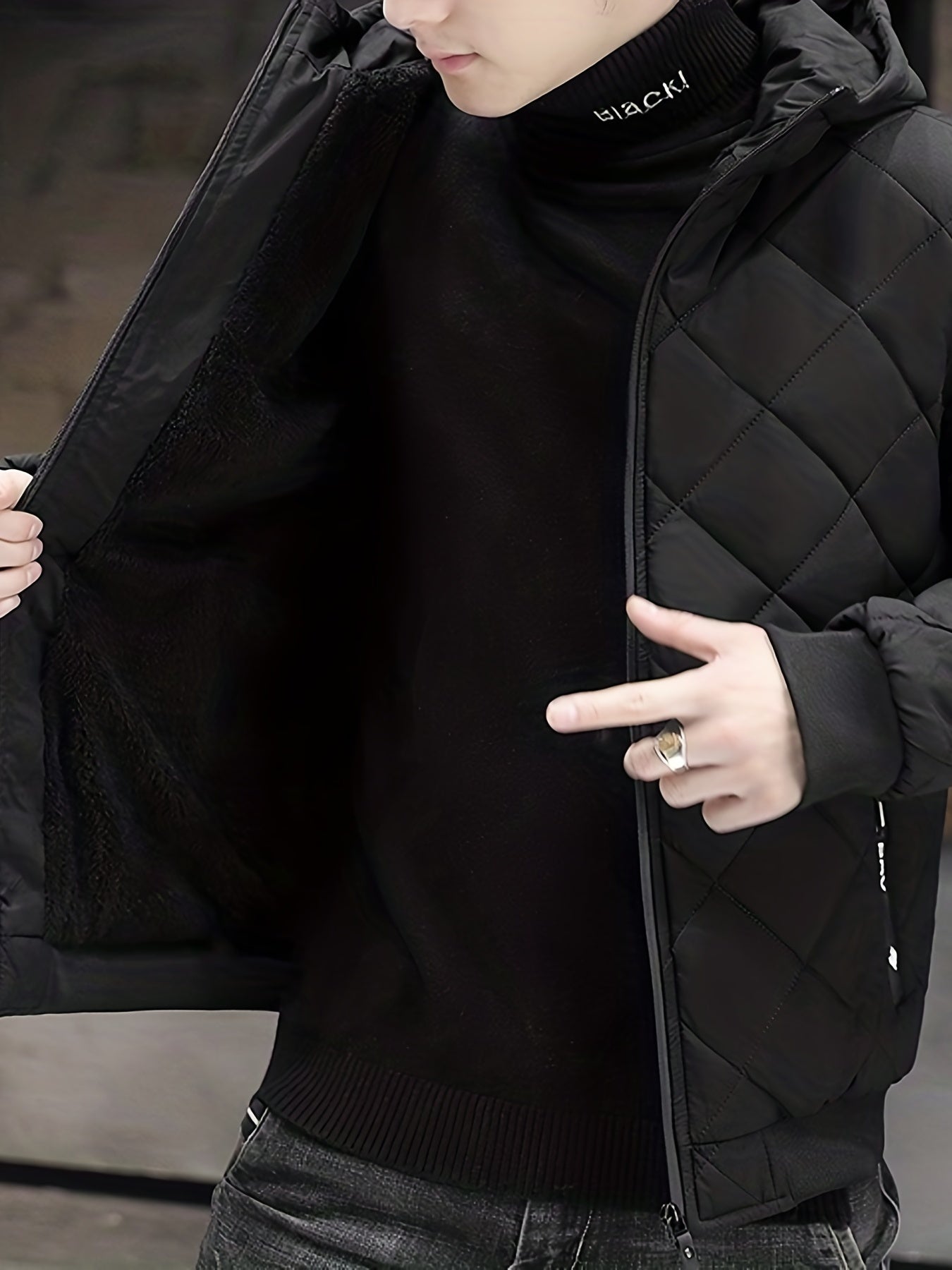 Warme Plüsch Kapuzen Winterjacke Für Herren | Perfekt für Outdoor-Aktivitäten