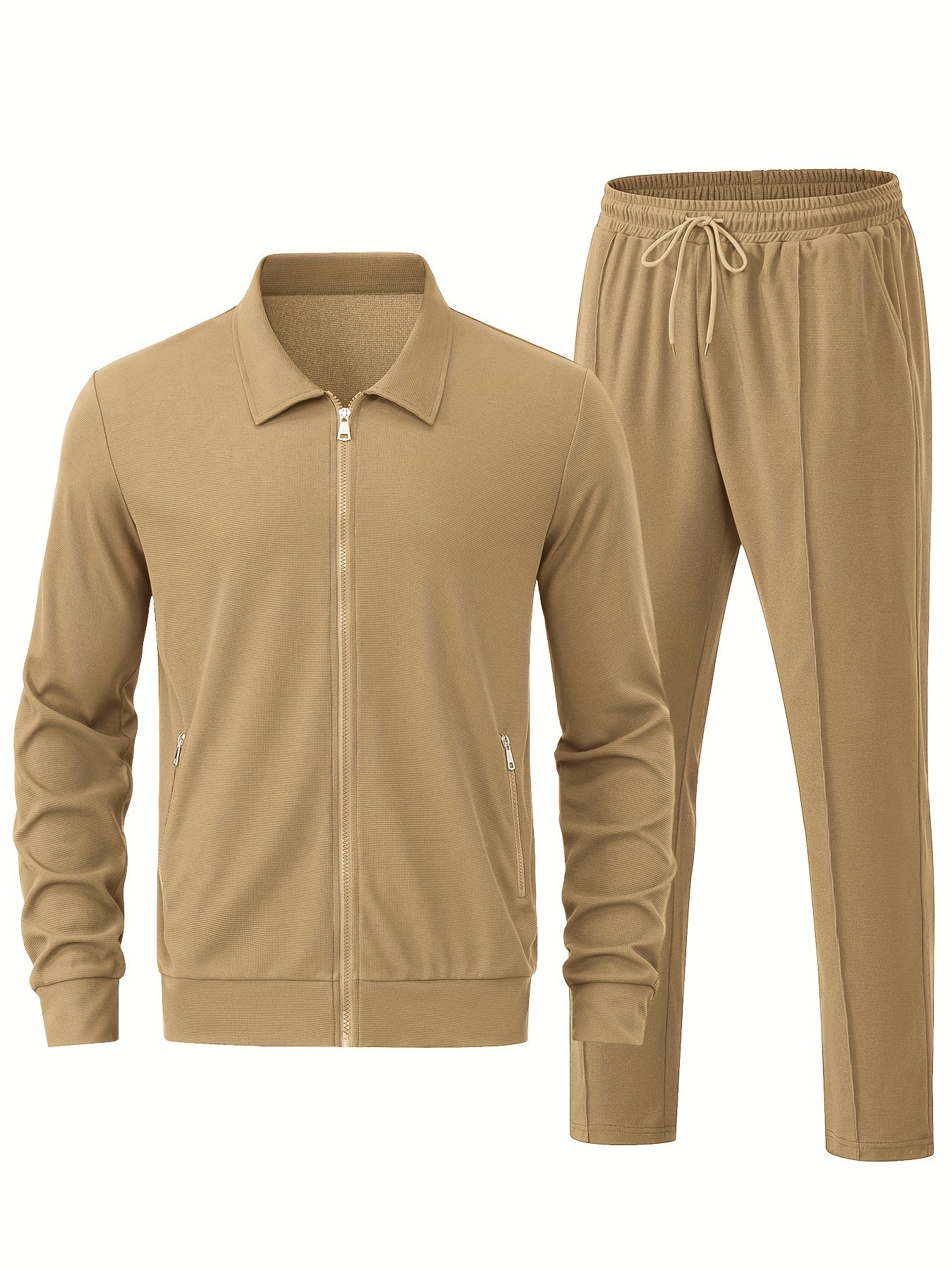 Warmer Einfarbiger Reißverschluss Trainingsanzug Mit Jacke Und Jogginghose Für Herren | Perfekt für Outdoor-Aktivitäten