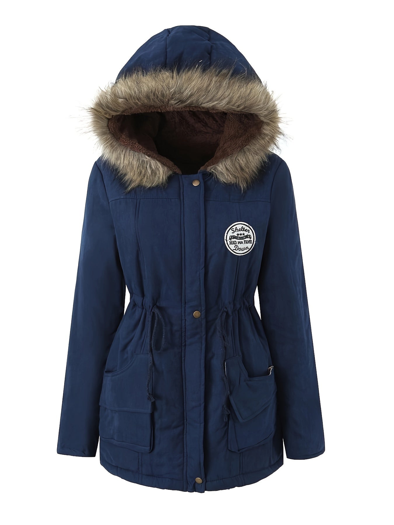 Fleece-Parka-Winterjacke mit veganem Fell für Damen, elegant | Perfekt für Outdoor-Aktivitäten