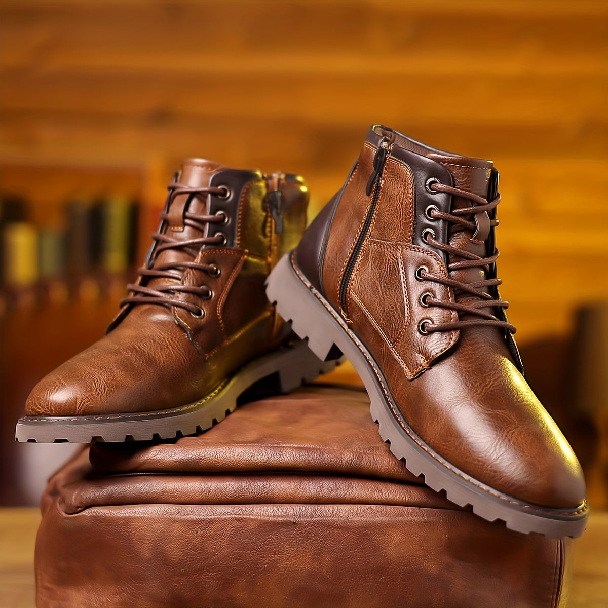 Winterschuhe Herren | Walkingstiefel Mit Reißverschluss Und Schnürung