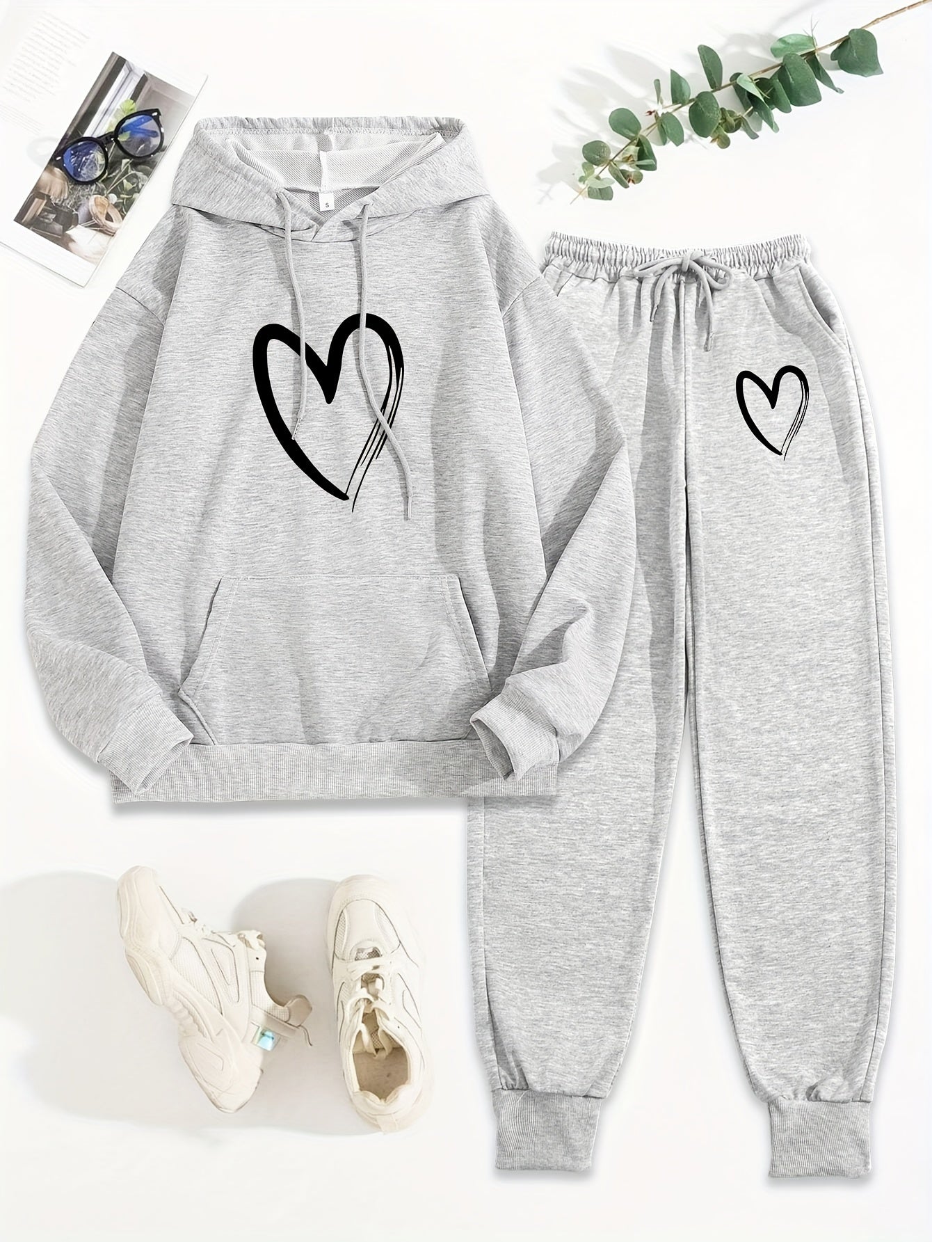 Stilvoller Baumwollpullover & Jogginghose Mit Kapuze Für Damen | Ideal für Herbst/Winter