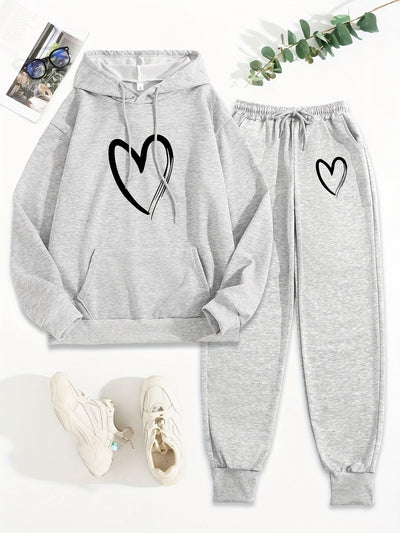 Stilvoller Baumwollpullover & Jogginghose Mit Kapuze Für Damen | Ideal für Herbst/Winter