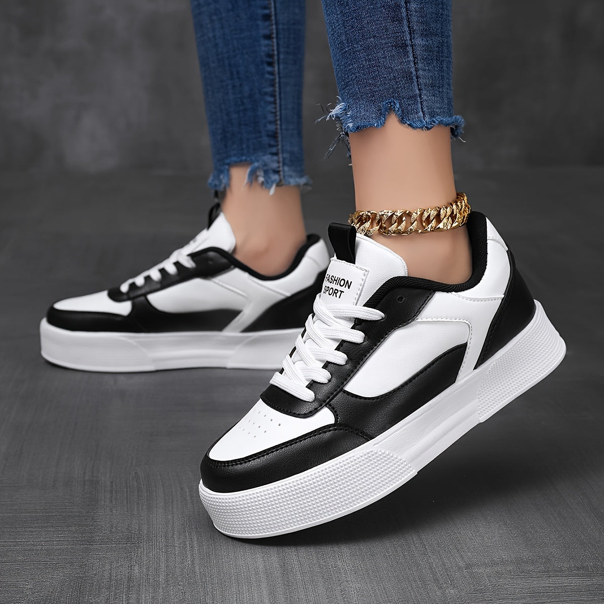 Elegante Kontrastfarbene Plateau-Sneaker für Damen | Perfekt für den täglichen Gebrauch