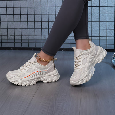 Elegante Damen Plateau-Sneaker aus Atmungsaktivem Mesh | Ideal für den Alltag
