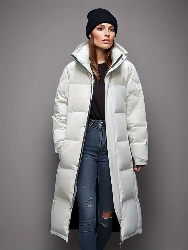 Stilvolle Schwarze Lange Winter Parkajacke Für Damen | Ideal für Winter