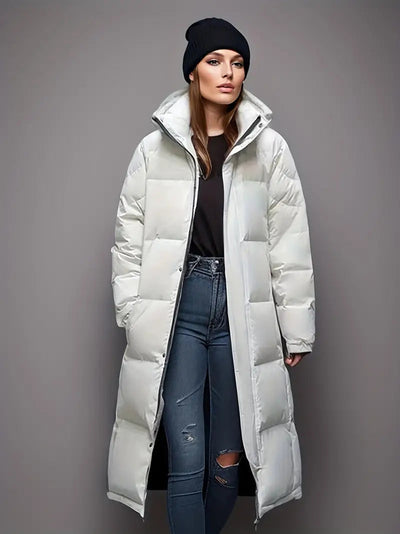Stilvolle Schwarze Lange Winter Parkajacke Für Damen | Ideal für Winter