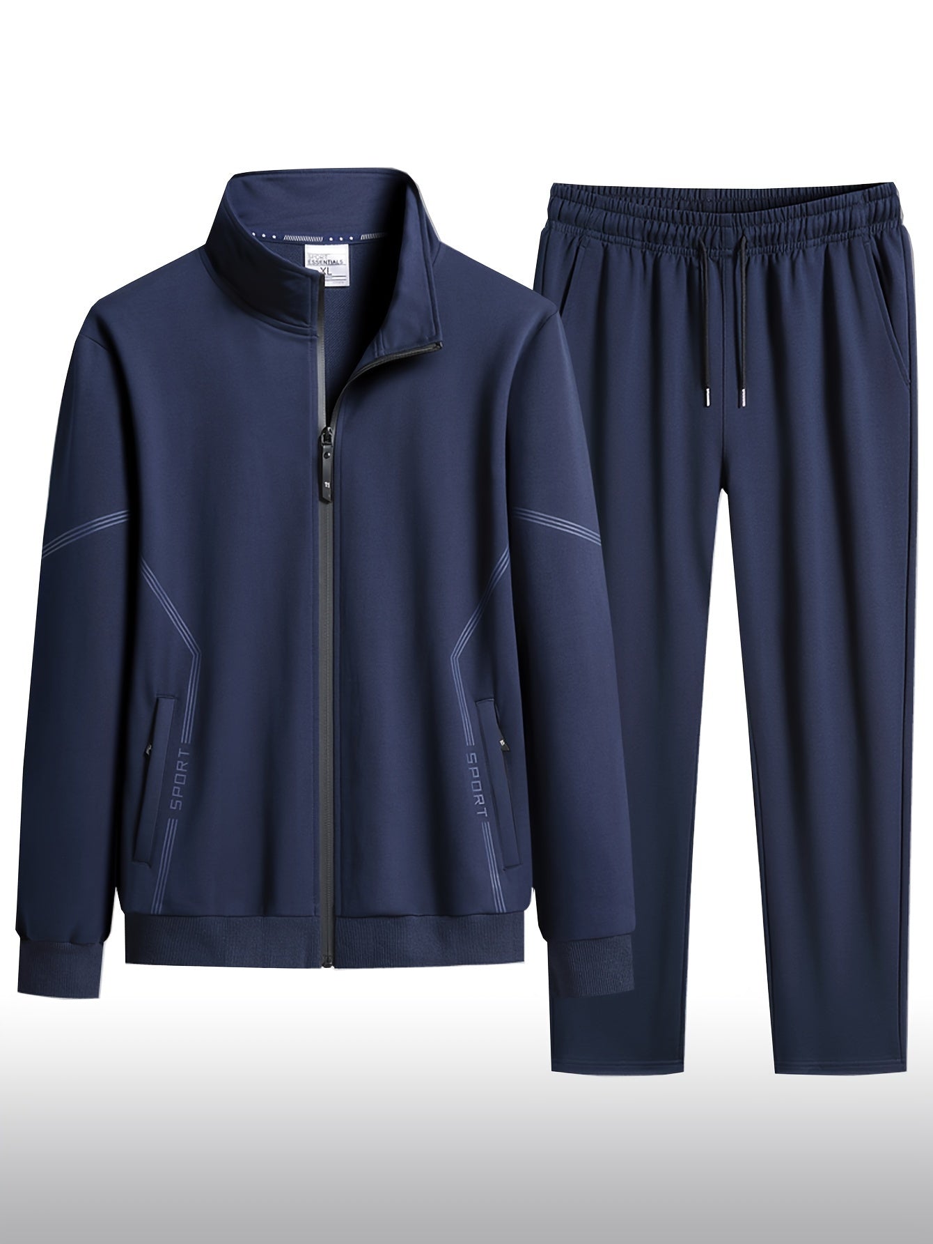 Vintage Vollständiger Reißverschluss Trainingsanzug Mit Tasche Und Jogginghose Für Herren | Perfekt für Outdoor-Aktivitäten