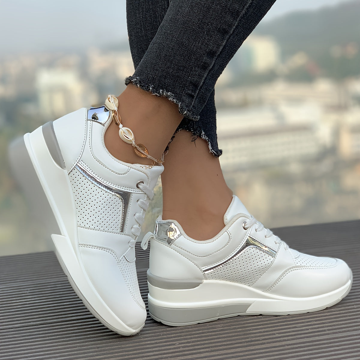 Lässige Einfarbige Freizeitsneaker für Damen | Perfekt für lässige Tage