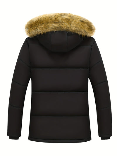 Lässige Kapuzen-Polyester-Winterjacke Für Herren | Perfekt für Outdoor-Aktivitäten