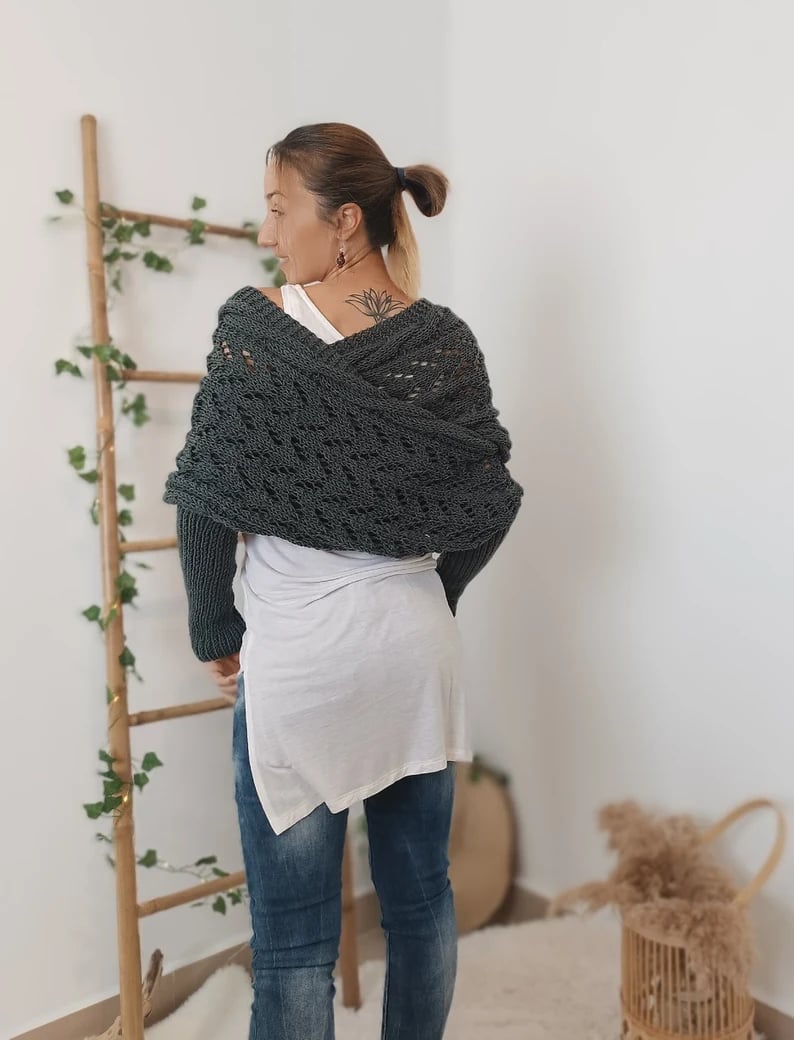 Bolero-Schulterwärmer | Grobstrick | Handgemachter Look