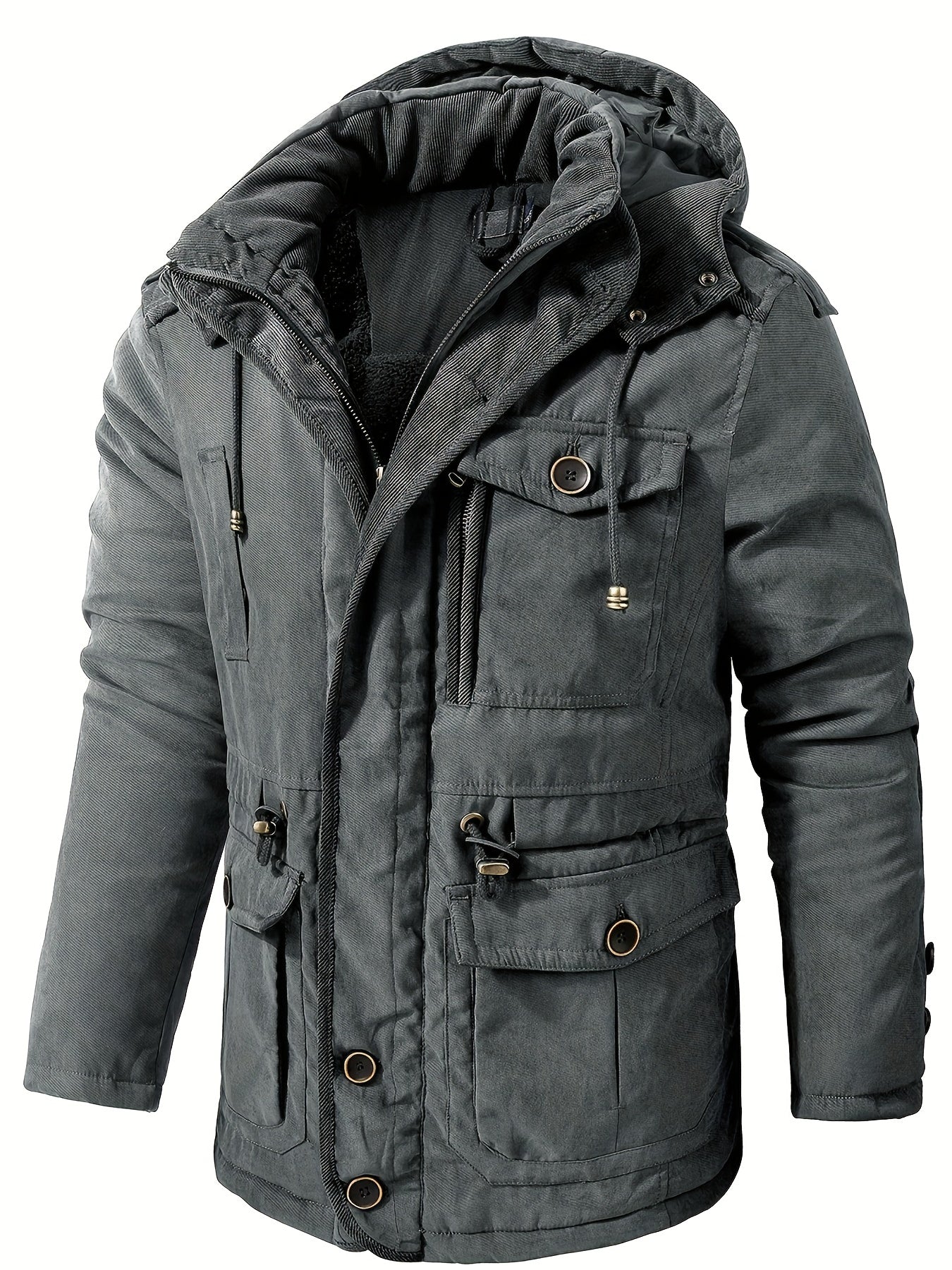 Warme Baumwoll-Cargo Mit Taschen Winterjacke Für Herren | Perfekt für Outdoor-Aktivitäten