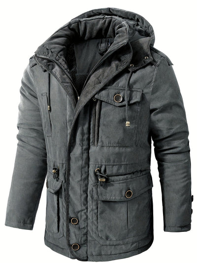 Warme Baumwoll-Cargo Mit Taschen Winterjacke Für Herren | Perfekt für Outdoor-Aktivitäten