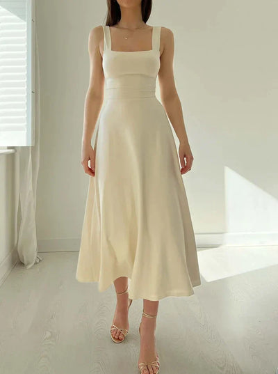 Josephine - Elegantes ärmelloses A-Linien-Midikleid – Zeitloser Chic | Fit-and-Flare Midikleid – Perfekt für jeden Anlass