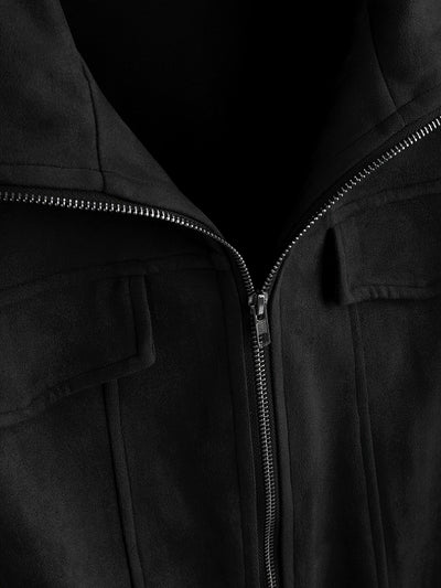 Stilvolle Einfarbige Warme Fleece Bedruckte Winterjacke Für Herren | Perfekt für Outdoor-Aktivitäten