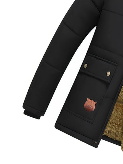 Lässige Kapuzen-Polyester-Winterjacke Für Herren | Perfekt für Outdoor-Aktivitäten