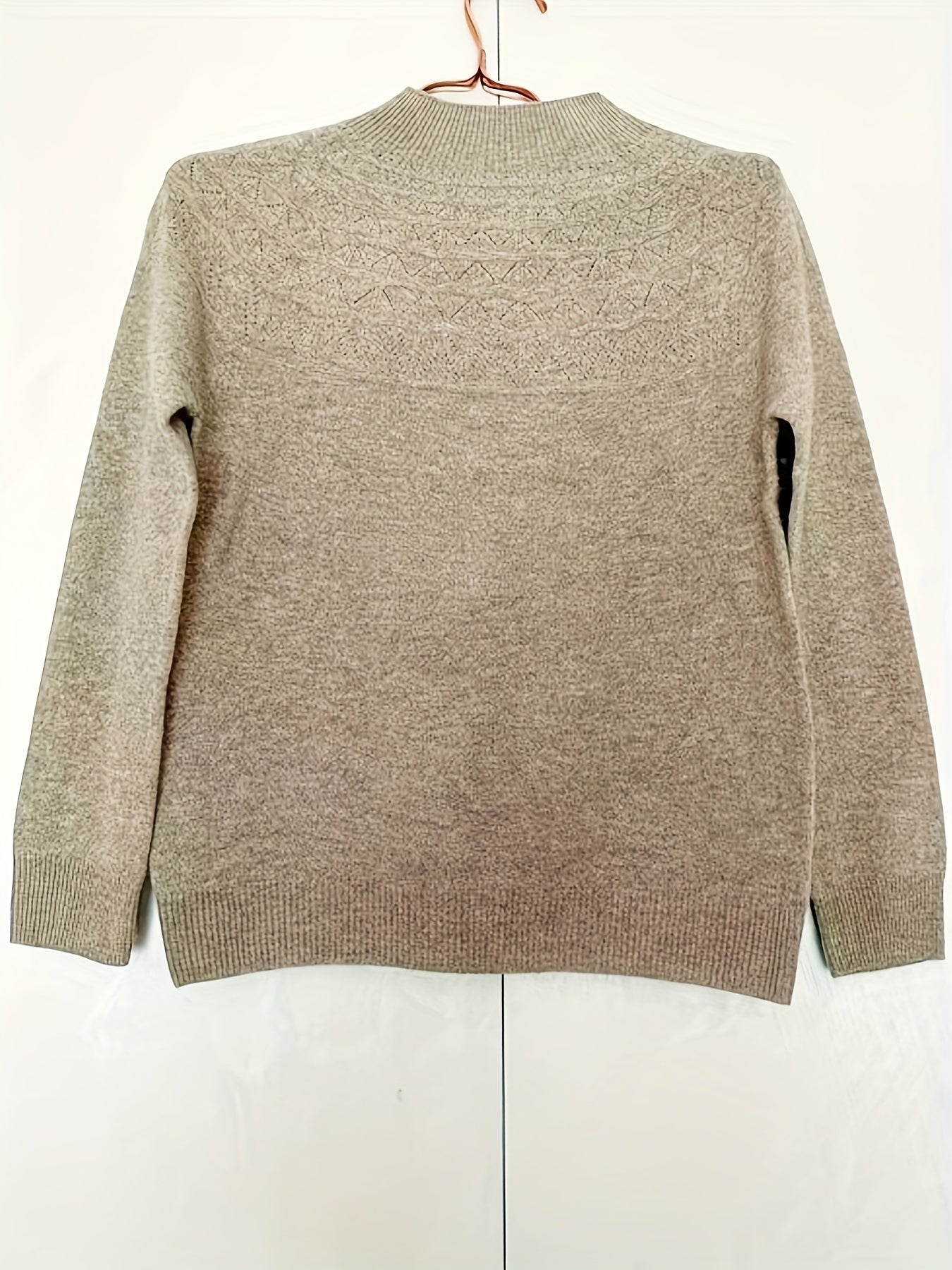 Lässiger gestrickter Pullover aus Wolle für Damen | Perfekt für lässige Tage