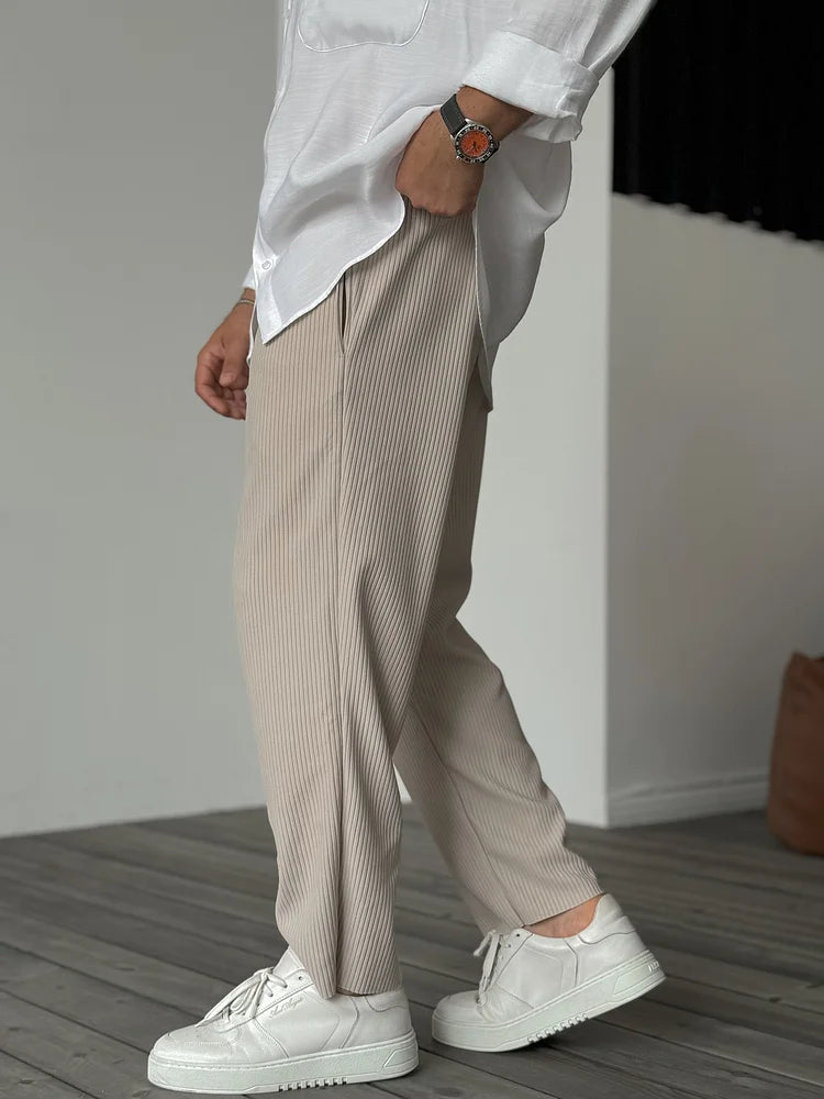 Herren Relaxed Fit Rippenstrick-Hose
