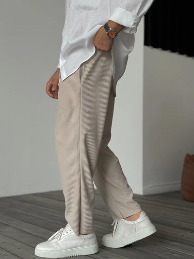 Herren Relaxed Fit Rippenstrick-Hose