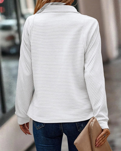 Damen Rippstrickpullover mit halbem Reißverschluss – Lässiger, gemütlicher Strick-Sweater in Rosa