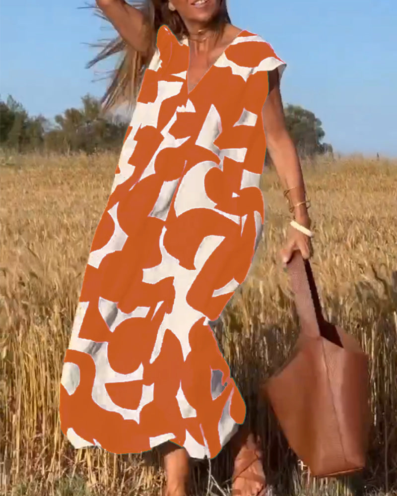 Camillechic™ – Damen Kleid Hochzeitsgast Mit Elegantem V-Ausschnitt