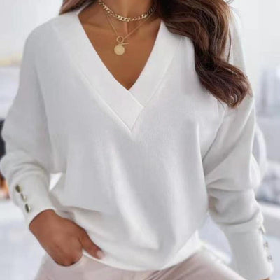 Winter Baumwollpullover V-Ausschnitt Für Damen | Perfekt für kalte Wintertage