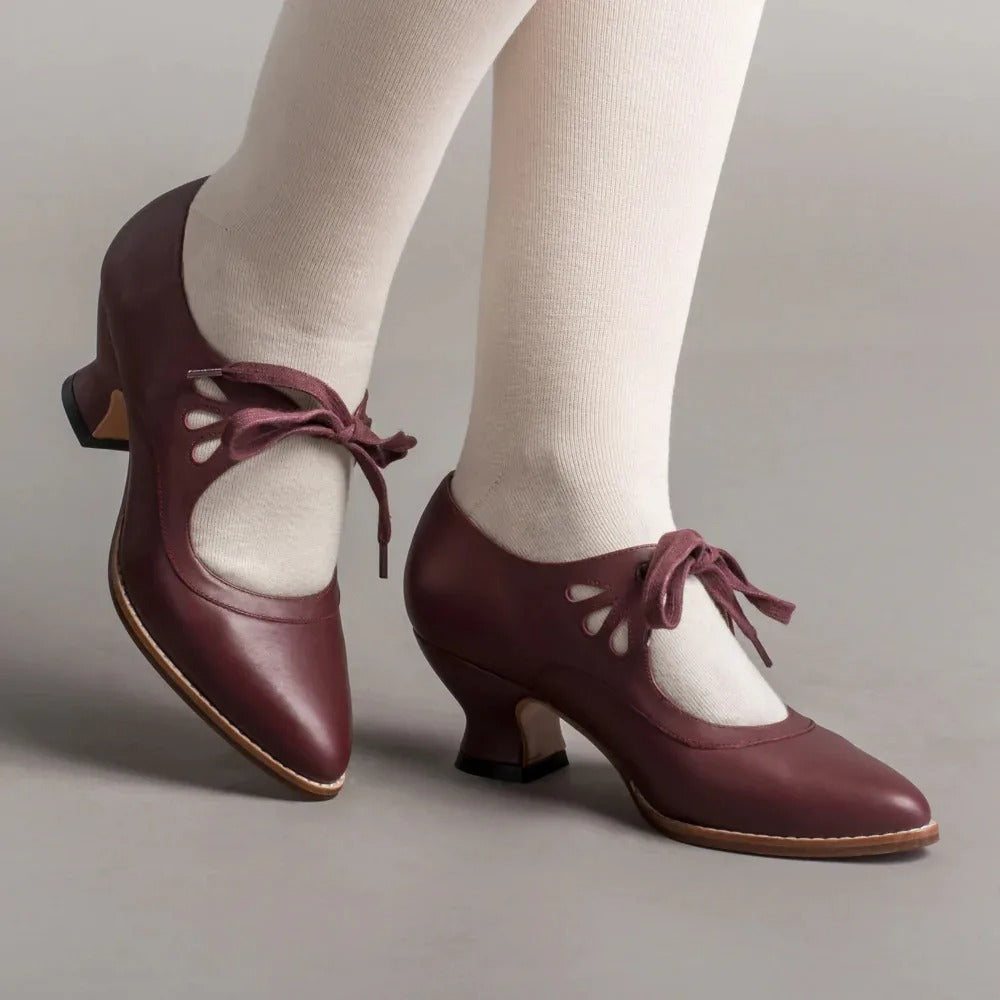 Dellia - Elegante Damen Retro Schuhe Niedriger Absatz