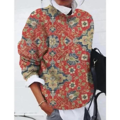 Damen Blumen Lässiger Pullover | Warme