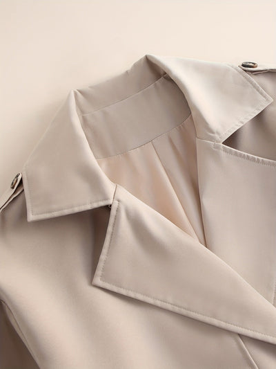 Eleganter Trenchcoat in Uni-Farbe mit langen Ärmeln für Damen | Ideal für jede Jahreszeit