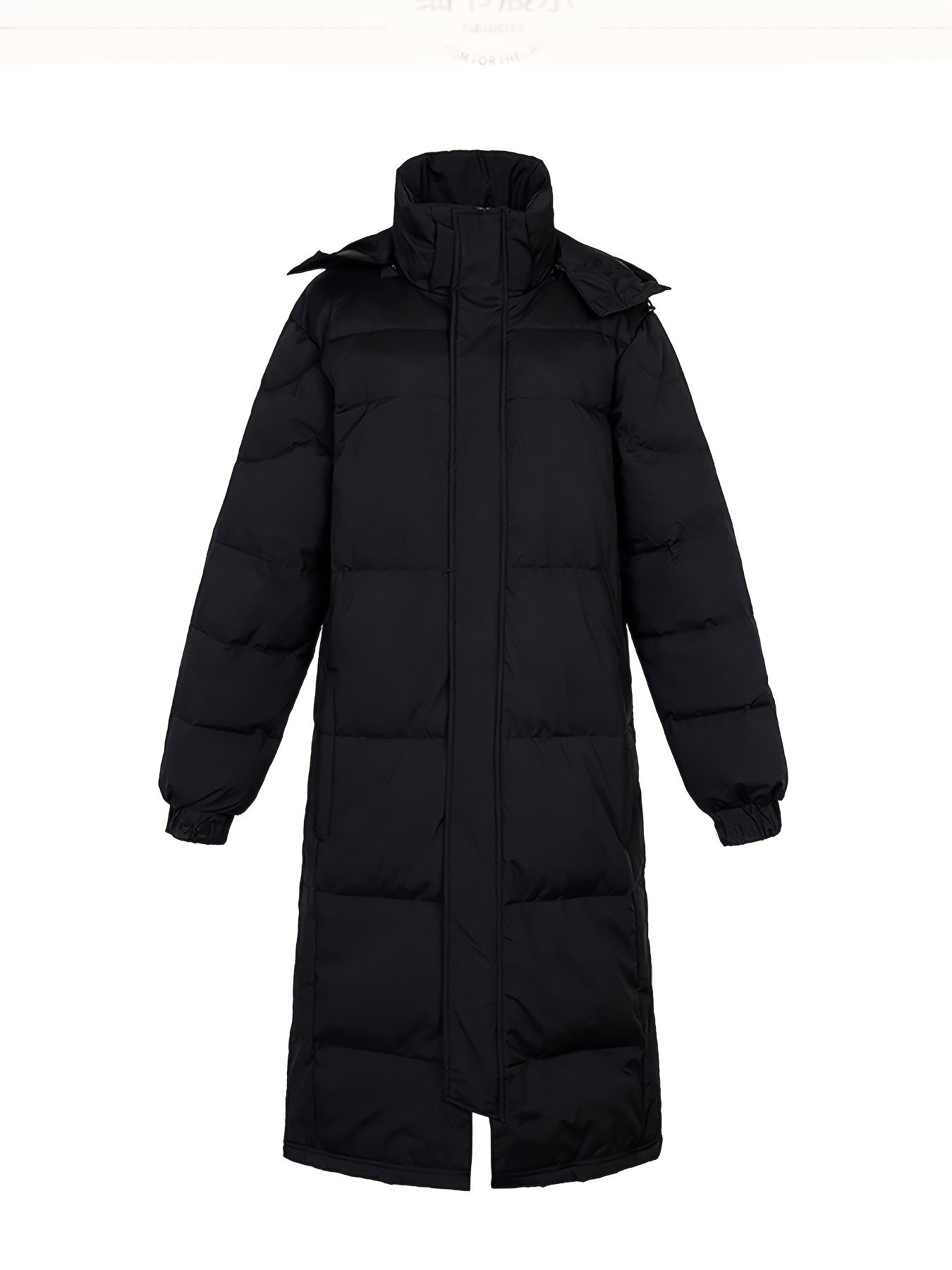 Lässige Schwarze Warme Lange Gepolsterte Kapuzen-Winterjacke Für Herren | Perfekt für Outdoor-Aktivitäten