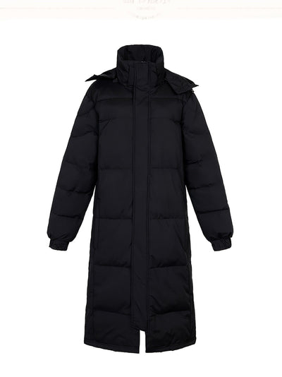 Lässige Schwarze Warme Lange Gepolsterte Kapuzen-Winterjacke Für Herren | Perfekt für Outdoor-Aktivitäten