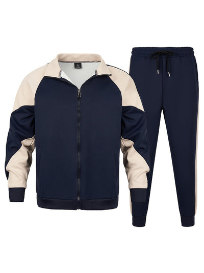 Casual Patchwork Trainingsanzug Jacke Und Hose Für Herren | Perfekt für Freizeitaktivitäten