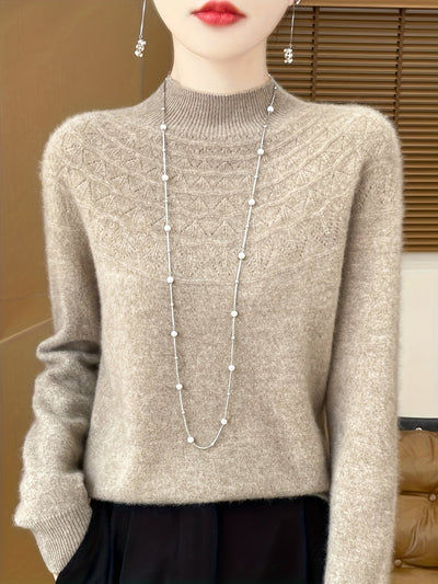 Lässiger gestrickter Pullover aus Wolle für Damen | Perfekt für lässige Tage