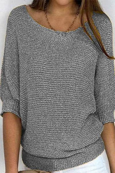 Damen Basic Rundhals Top Einfarbig Casual