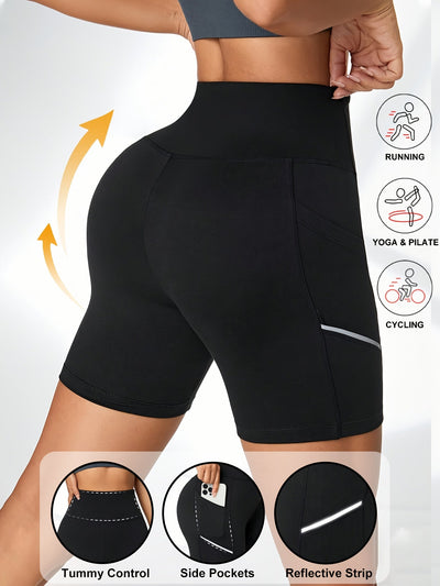 ActiveFlex™ – Damen Sport Shorts mit hoher Taille und praktischen Taschen